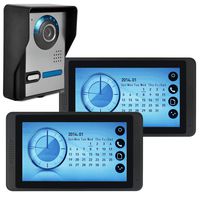 Intercom Video Door Phone Video Doorbell System Video Entry System Intercom 7 in LCD Monitor IR Night Vision for Security for Children Older Familly(1-Camera 2-Monitor)