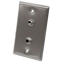 Seismic Audio SA-PLATE21 Stainless Steel Wall Plate with Dual 1/4-Inch TRS Stereo Jacks