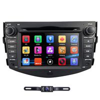 hizpo Rear view Backup Camera Compatible for Toyota RAV4 2006 2007 2008 2009 2010 2011 2012 In Dash Double 2 Din Radio Touch Screen GPS DVD Navigation Bluetooth Hands free Steering Wheel Control