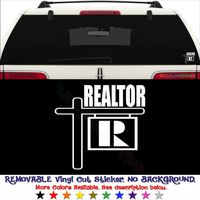 GottaLoveStickerz Realtor Real Estate Permanent Vinyl Decal Sticker for Laptop Tablet Helmet Windows Wall Decor Car Truck Motorcycle - Size (20 Inch / 50 cm Wide) - Color (Gloss Black)