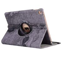 Jennyfly iPad 2 Case, 360 Degree Rotating Case Hands-Free Stand Multi Typing Angle Slim Duralble PU Leather Corner Protective Cover for 9.7 inch iPad 2/3/4 - Gray