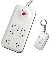 Uninex PS102 RF Remote Control Power Managed 6-Outlet Energy Controlled Surge Protector, Eliminates Standby Idle Electricity Usage, 6-Foot