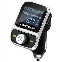 Bluetooth FM Transmitter for Car, ONEVER Wireless Bluetooth Radio Transmitter Adapter with Hand-Free Calling and 1.44 inch LCD Display, Music Player Support TF Card USB Flash Drive AUX Input/Output