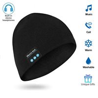 Wireless Beanie Hat Wireless Beanie with Headphones Smart Beanie with Headset Musical Knit Hat Cap with Earphones Speakers Hands-Free, Unique Christmas Gift for Men Women