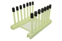 Vinyl Record Storage Holder Stand cleaning device drying rack Display - Vinyl Plastic and Silicone top Rack Holds up to 6 Album Lp's - for 12" and 7" Records，(Does not include Records) (green)