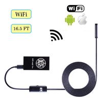 Cainda Wireless Endoscope Inspection Camera for Android iOS, Borescope Camera with WiFi Box 5.5mm Lens 5M(16.5FT) Rigid Cable IP67 Waterproof