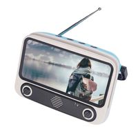 Goglor Retro Radio Bluetooth Speaker/Cell Phone Holder FM Radio, Rechargeable Battery, Bluetooth 5.0 Wireless Connection, MP3 Player & TF Card & AUX, Loud Volume for Travel, Home, Office