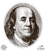 GT Graphics Benjamin Franklin - 5" Vinyl Sticker - For Car Laptop I-Pad - Waterproof Decal