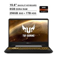 2020 Newest ASUS TUF 15.6 Inch FHD 1080p Gaming Laptop (AMD 4-Core Ryzen 5 3550H up to 3.7GHz, 8GB DDR4 RAM, 256GB SSD (Boot) + 1TB HDD, NVIDIA GeForce GTX 1050, Backlit KB, Windows 10) (Black)