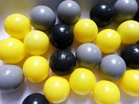 Kaptin 5.5cm 100PCS Soft Plastic Kids Play Ball,Ocean Ball,Colorful Ball Fun Ball Kids Ball Swim Pit Toy Ball Tent Toddler Ball Play Balls for Indoor & Outdoor (Dark Gray+Light Gray+Yellow)