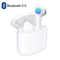 Wireless Earbuds Bluetooth 5.0 Stereo Headphones Touch Control Wireless Earphones with Charging Case Microphone Noise Cancelling Waterproof Headset Compatible with Android iOS iPhone Samsung White