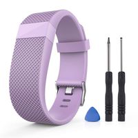 Gealpoor Newest Colorful Flower for Charge HR Bands,Soft Silicone Replacement Adjustable Band Sports Strap for Fitbit Charge HR Large/Small for Womens/Mens/Girls (S, Light Purple)