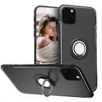 WATACHE iPhone 11 Case 6.1 Inch 2019 Release, 360 Degree Adjustable Ring Grip Stand Hybrid 2 in 1 [Compatible with Magnetic Car Mount] Slim Protective Case Cover for Apple iPhone 11,Black