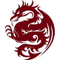 USCLIFESYLE Dragon Silhouette 5 (Burgundy) (Set of 2) Premium Waterproof Vinyl Decal Stickers for Laptop MacBook Phone Tablet Helmet Car Window Bumper Mug Tuber Cup Door Wall Decoration