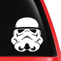 EvolveFISH Stormtrooper Pilot Helmet Vinyl Decal White 5"