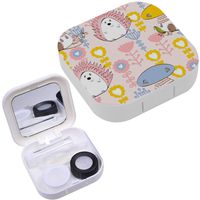 Portable Contact Lens Case Box Travel Kit Mirror + Bottle + Tweezers Container Holder [ Cute ]
