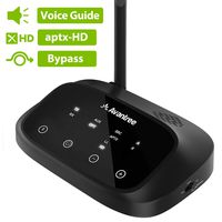 Avantree Certified aptX HD Bluetooth Transmitter Receiver for TV, Low Latency Wireless Audio Adapter for 2 Headphones, Long Range, Voice Guide, Touch Screen, Splitter for Wire & Wireless - Oasis Plus