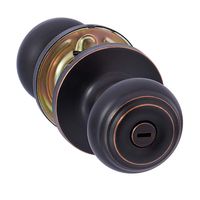 AmazonBasics Bedroom/Bathroom Door Knob With Lock, Classic, Oil Rubbed Bronze