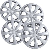 15 inch Hubcaps Best for 2008-2013 Toyota Corolla - (Set of 4) Wheel Covers 15in Hub Caps SIlver Rim Cover - Car Accessories for 15 inch Wheels - Snap On Hubcap, Auto Tire Replacement Exterior Cap)