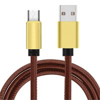 Micro USB Cable, 3 ft. Android Cable, Hand-Stitched Leather, high-Speed USB2.0 sync Cable and Charging Cable for Samsung Galaxy S7 / S6, PS4, Huawei, HTC, LG, Android, etc. USB to Micro (Brown, 3FT)