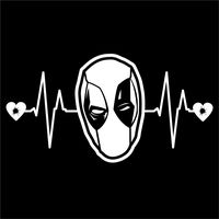 Deadpool Heartbeat Vinyl Decal Sticker | Cars Trucks Vans Walls Laptops Cups | White | 7.5 X 4 Inch | KCD1191