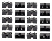 YXQ IDC Connector 2.54mm Pitch 10Pin Male Header Socket Box Straight Cable Connector(50Pcs)