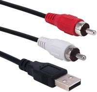 USB to 2RCA Cable, Haokiang 5 Feet/1.5m USB 2.0 Female to 2 RCA Male Jack Splitter Audio Video AV Composite Adapter Cord Cable (USB M/2RCA M)