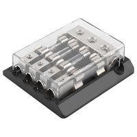 4 Way AGU Power Distribution Block, Car Stereo Audio Power Distribution Block Fuse Holder 3x2GA In 4x8GA Out