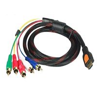 HDMI to RCA Cable,Phoebe168 5 Feet 1.5M HDMI Type A Male to 5RCA Male Plug Video Audio AV Component Converter Adapter Cable for HDTV/DVD and Most LCD Projectors