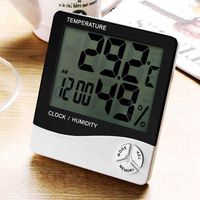 MSNDD Digital LCD Thermometer Hygrometer Electronic Temperature Humidity Meter Home Weather Station Indoor Outdoor Tester Clock Gift