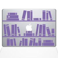 The Decal Guru 1649-MAC-11A-LAV Bookshelf Library Decal Vinyl Sticker, Lavender, 11" MacBook Air