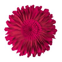 JWH 3D Sunflower Applique Accent Pillow Handmade Cushion Round Decorative Pillowcase with Pillow Insert Home Bed Living Room Couch Chair Decor Festival Gift 13 Inch / 33 cm Solid Suede Rose Red