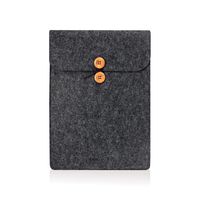 TOP CASE - Felt Environmental Sleeve Bag/Carrying Case with Buttons Compatible with Most 13" MacBook Pro, Air, Unibody/Microsoft Surface Pro/Notebook/Ultrabook/Chromebook - Black