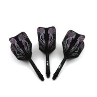 CUESOUL Integrated Dart Shaft and Flights Black with Pattern Design