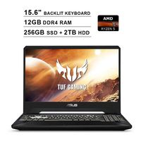 2020 Asus TUF 15.6 Inch 120Hz FHD 1080P Gaming Laptop (AMD Ryzen 5 R5-3550H up to 3.7 GHz, GeForce GTX 1650 4GB, 12GB DDR4 RAM, 256GB SSD (Boot) + 2TB HDD, Backlit KB, WiFi, HDMI, Windows 10) (Black)