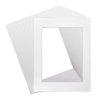 Golden State Art, Acid Free, Pack of 20, 11x14 White Picture Mats - Fit 8.5x11 Photo/Certificate - High Premier Bevel Pre-Cut White Core Mattes - 20 Single Mats