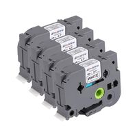 Molshine Compatible Tze Flexible ID Wire Cable Laminated Label Tape, Replacement for Brother TZeFX241 TZe-FX241 TZFX241 TZ-FX241,Black on White,18mm x 8m(3/4 inch x 26.2 feet),4 Pack