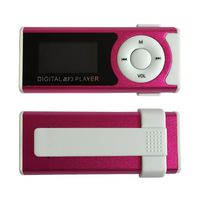 New Wayzon Mini Clip Metal Screen MP3 Music Media Player with Bulid-in Speaker + Earbud(Rose)