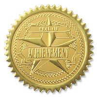 Seal of Achievement Embossed Gold Certificate Seals, 102 Pack