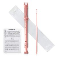 KINGSO 8-Hole Soprano Descant Recorder With Cleaning Rod + Case Bag Music Instrument (Pink)