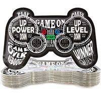 Video Game Controller Plates for Birthday Party (11 x 7 In, 48-Pack)