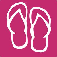 hBARSCI Flip Flops Vinyl Decal - 5 Inches - for Cars, Trucks, Windows, Laptops, Tablets, Outdoor-Grade 2.5mil Thick Vinyl - Pink