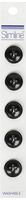 Slimline Buttons Series 1-Black 4-Hole 9/16" 5/Card