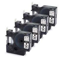 Replacement for D1 Label Tape, 45013 12mm Black on White Compatible with Dymo D1 Label Maker LabelManager 160 280 220P 360D 420P 0.47 Inch 4-Pack
