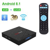 Greatlizard Android 8.1 T9 TV Box 4GB DDR3 32GB EMMC Quad Core 32bit Support 4K HD 2.4G WiFi Bluetooth