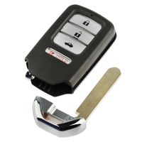 (No Electronics) Key Fob Keyless Entry Smart Remote Shell Case & Pad fits Honda Accord, Civic, CR-V, CR-Z, HR-V, Pilot