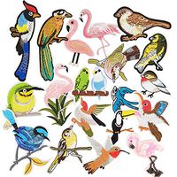 Libiline Assorted of 20pcs Embroidered Patch Birds Sew On/Iron On Patch Applique Clothes Dress Plant Hat Jeans Sewing Flowers Applique DIY Accessory (Assorted of Birds)