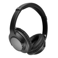 Active Noise Cancelling Headphones Bluetooth Headphones with Built-in Mic Wireless Headphones Over Ear, 25 Hours Playback, APT-X HiFi Stereo Sound Headphones for Android/Apple cellphones,TV/PC -Black