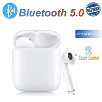 RUYIKING Wireless Earbuds Stereo Earphones Cordless Sport Headphones Bluetooth in-Ear Noise Canceling Earphones Built-in-Mic&Charging Case for Smart Phones (White 2288)