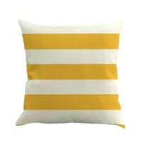 Bokeley Pillow Case, Flax Square Striped Painting Decorative Throw Pillow Case Bed Home Decor Car Sofa Waist Cushion Cover (Yellow)
